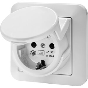 Gewiss Vikavirtapistorasia 30mA 16A 230V IP44, valkoinen