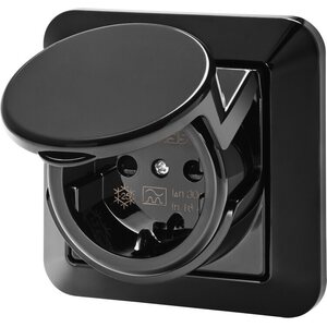Gewiss Vikavirtapistorasia 30mA 16A 230V IP44, musta