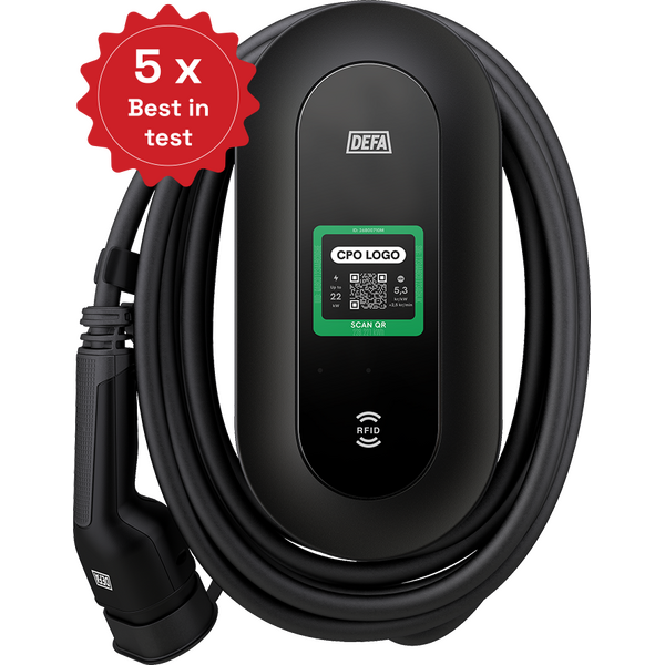 Defa DEFA Power S™ -latausasema järjestelmäasennuksiin, max. 22kW, kiinteä 6m kaapeli