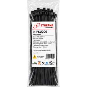 Nippuside NIPSU200, 4.8 x 200mm, Musta