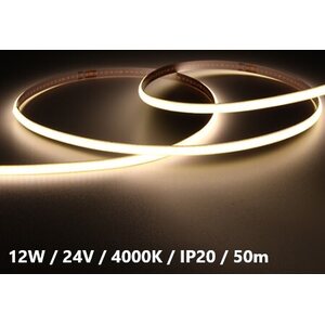 MW Lightning LED-nauha 24VDC 4000K 12W 1180lm/m IP20 COB 50m